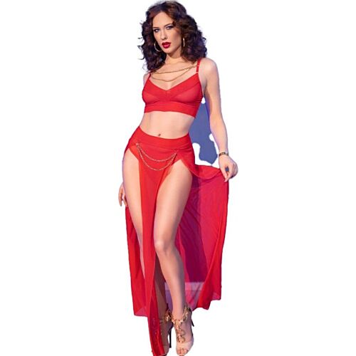 Σετ εσώρουχα Chilirose CR 4850 με μεταλλικές λεπτομέρειες