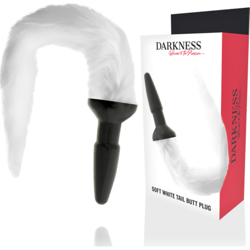 Πλυστικό DARKNESS με λευκή ουρά για οπτική διέγερση