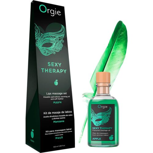 Λάδι Μασάζ Orgie Lips Massage Kit Apple με Θερμαντικό Εφέ