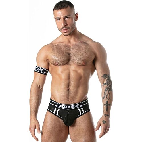 Ανδρικό εσώρουχο LOCKER GEAR SPORT MESH JOCK BRIEF μαύρο S