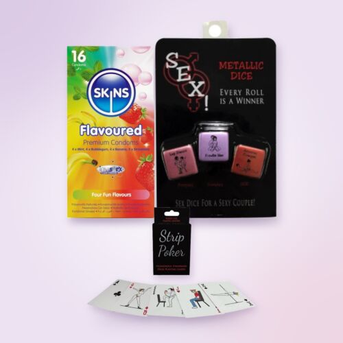 Σετ Μυστικός Άγιος Βασίλης για πλάκα με Strip Poker, ζάρια και προφυλακτικά