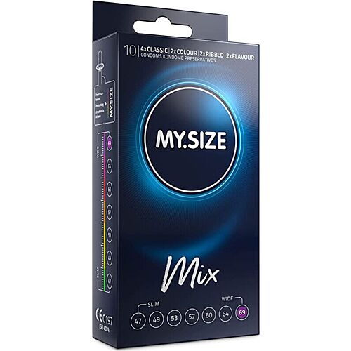 Προφυλακτικά MY SIZE MIX 69 mm με γεύσεις και υφές