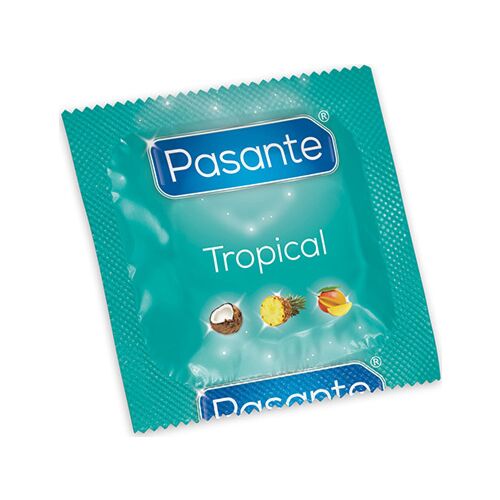Προφυλακτικά Pasante Tropical 144 τεμ με γεύσεις mango, πιναπέ και καρύδα