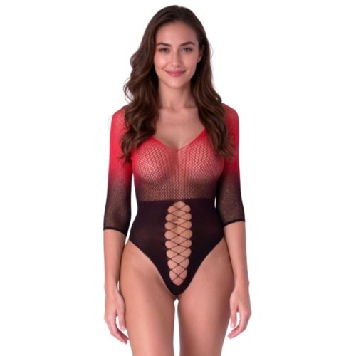 Bodystocking PASSION BS118 με διαφάνεια και 3/4 μανίκια