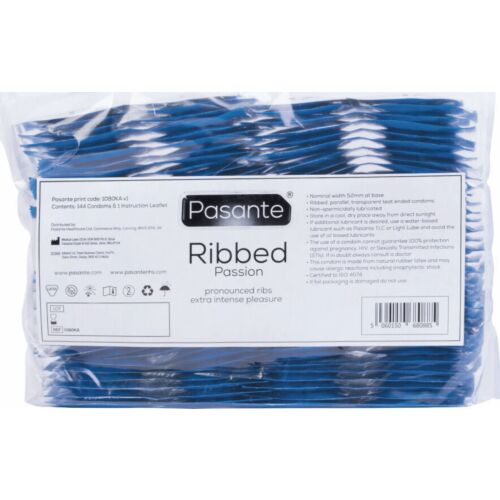 Προφυλακτικά Pasante Ribbed Passion με ραβδώσεις
