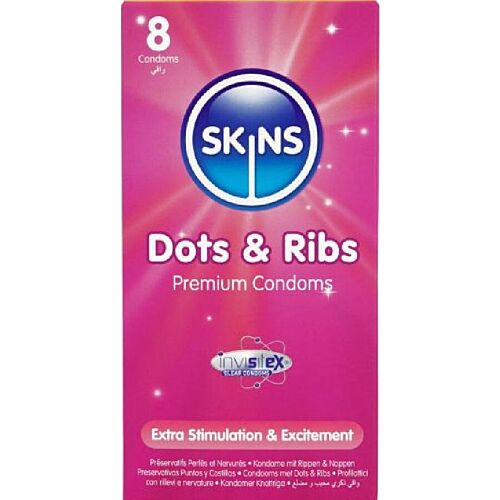 Προφυλακτικά SKINS Dots & Ribs με υφή