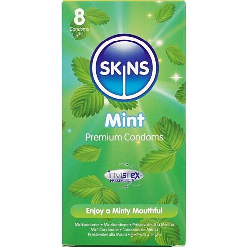 Προφυλακτικά SKINS Mint Pack 8 με γεύση μέντας