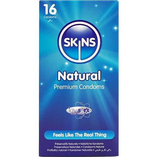 Προφυλακτικά SKINS Natural 16-Pack με αίσθηση δεύτερου δέρματος