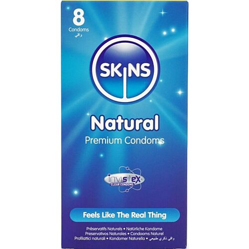 Προφυλακτικά Skins Natural 8-Pack με επιπλέον λίπανση