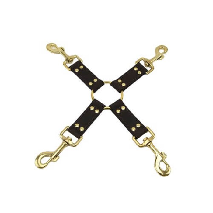 Δεσμά Bound Nubuck Leather 4 Way Hog Tie με 4 ιμάντες Δεσμά Bound Nubuck Leather 4 Way Hog Tie με 4 ιμάντες