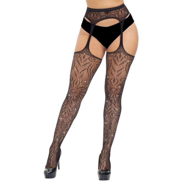 Καλσόν Lace Plus Size με Ρινόστον Καλσόν Lace Plus Size με Ρινόστον