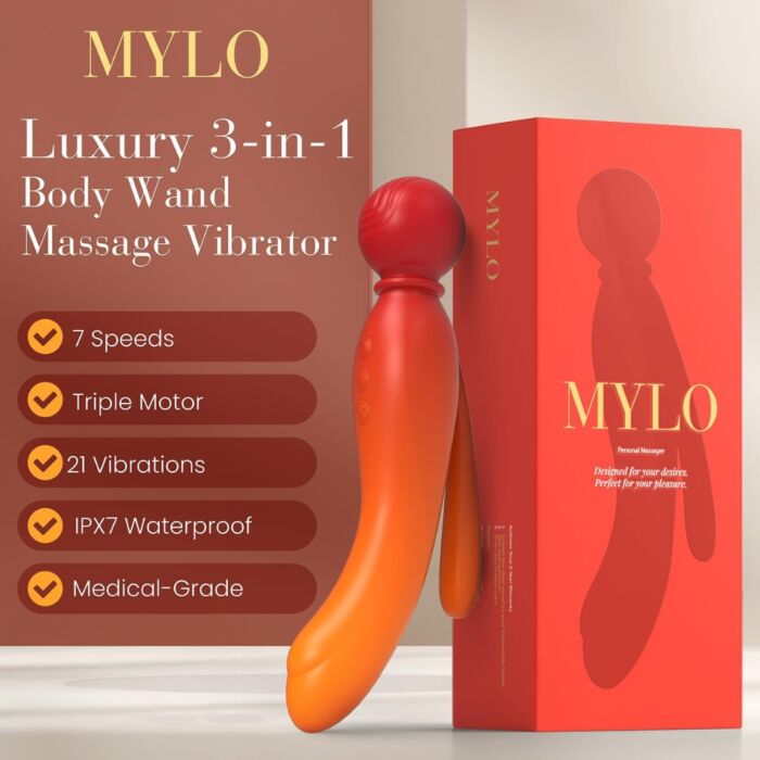 Δονητής MYLO 3-in-1 Body Wand Massager με 7 τρόπους δόνησης Δονητής MYLO 3-in-1 Body Wand Massager με 7 τρόπους δόνησης