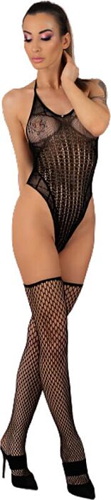 Body y Medias Negros Livco Corsetti Flammen