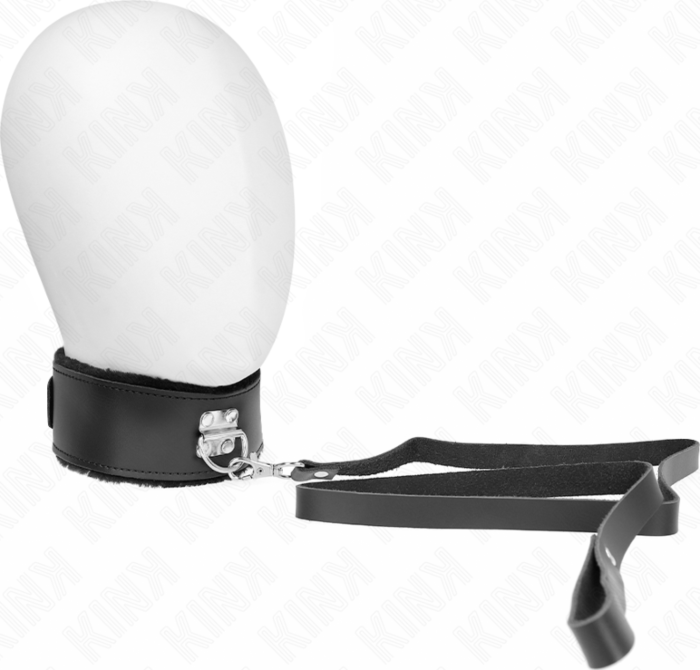 Collar KINK con Correa 116 cm Piel Negra Ajustable