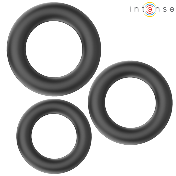 INTENSE - HUGH 3 BASIC SILICONE PENIS RINGS BLACK INTENSE - HUGH 3 BASIC SILICONE PENIS RINGS BLACK