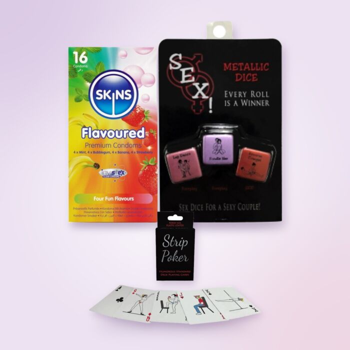 Σετ Μυστικός Άγιος Βασίλης για πλάκα με Strip Poker, ζάρια και προφυλακτικά