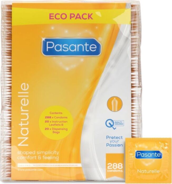 Προφυλακτικά Pasante Naturelle 288 μονάδες - Υπερβολικά λιπαντικά