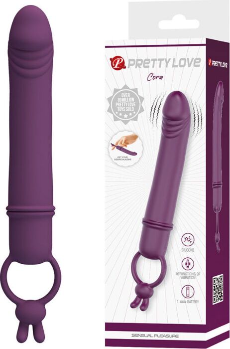 PRETTY LOVE - CORA VIBRADOR FORMA PENE CON ANILLO DE SUJECIÓN