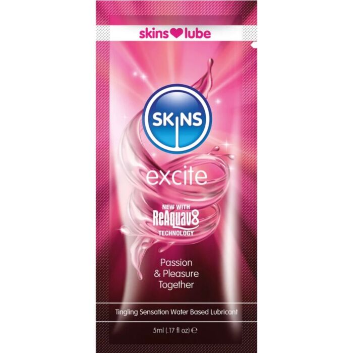 SKINS - EXCITE WATER-BASED LUBRICANT SINGLE-DOSE 5 ML SKINS - EXCITE WATER-BASED LUBRICANT SINGLE-DOSE 5 ML